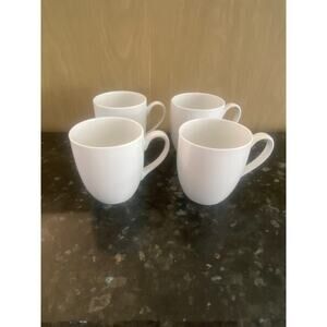 NWOT Crate & Barrel 4 Coffee Mugs, White